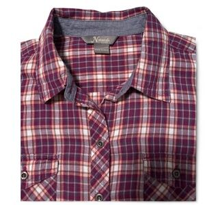 Plaid Purple and Pink Button Up Shirt